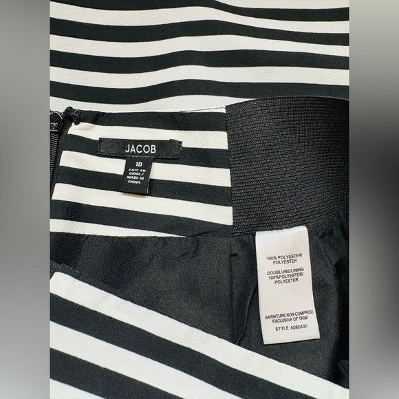 NEW, Jacob, Black and White Striped Skirt, Size 10 - Picture 2 of 7